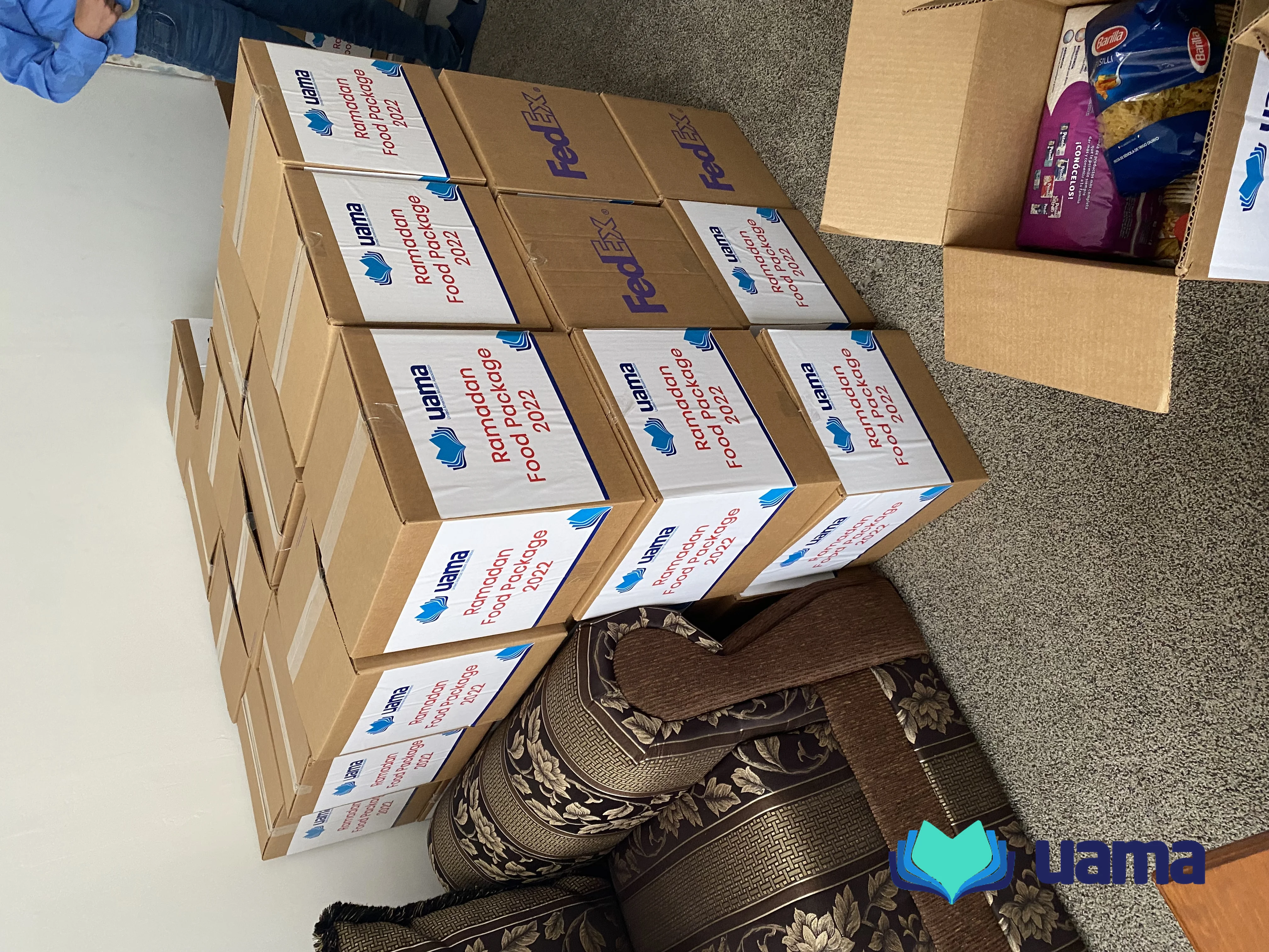 Hands at work preparing support and supplies